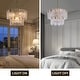 preview thumbnail 4 of 14, 20 in. Gold Modern Glass Chandelier 5-Light Glam Dimmable Pendant Light Fixture for Dining Room