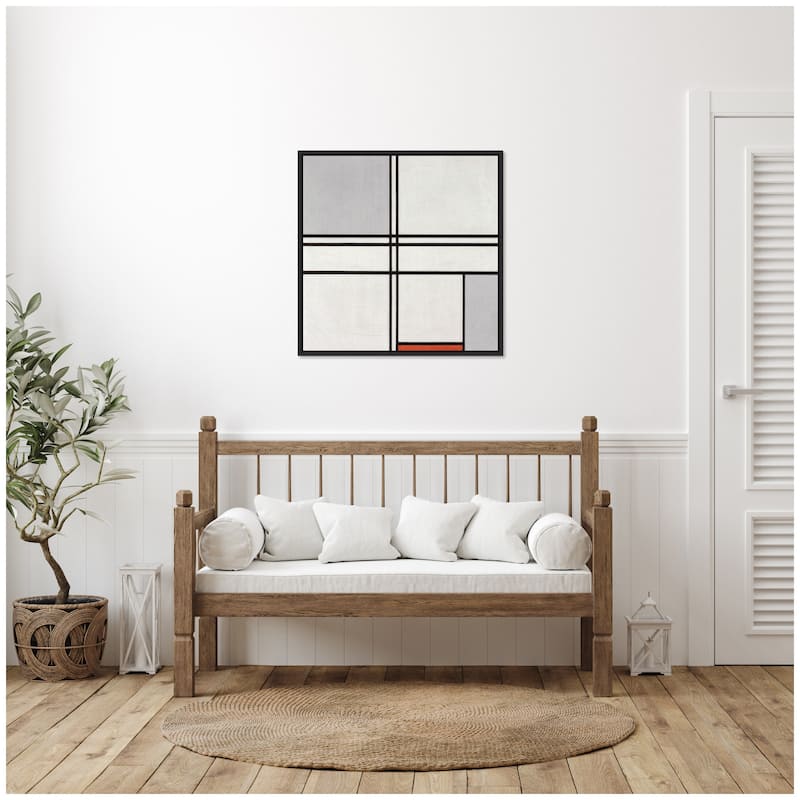 Kate and Laurel Sylvie Piet Mondrian Composition No 1 Gray Red 1935 Framed Canvas by The Art Institute of Chicago