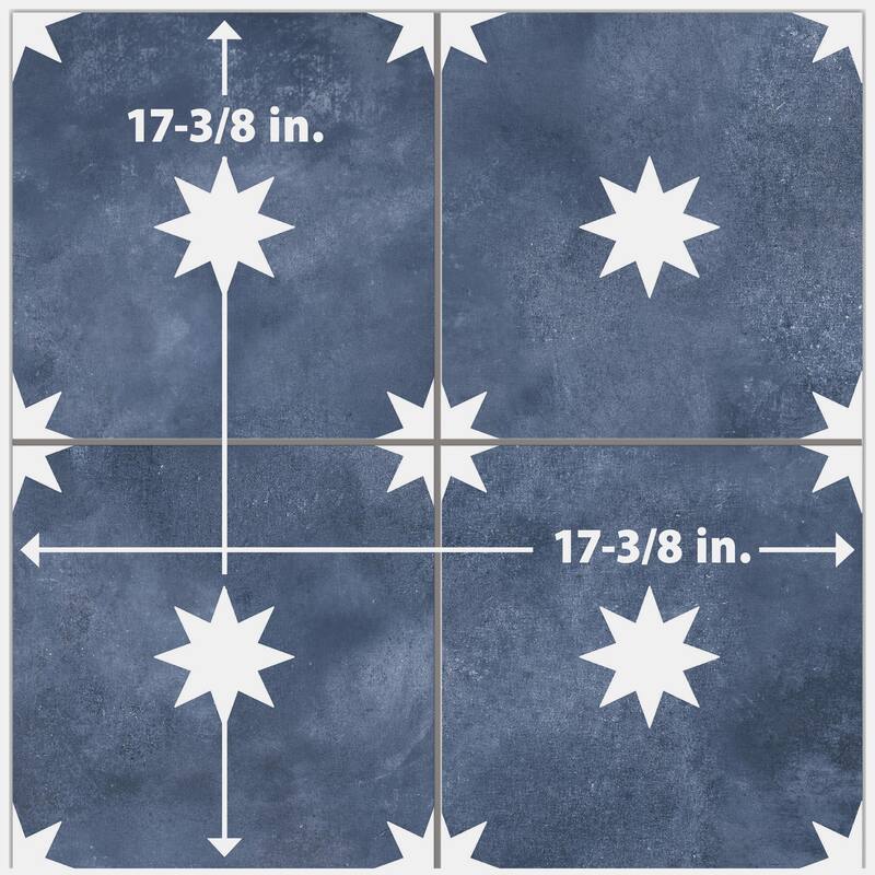 Merola Tile Starlight Navy 17-3/8" x 17-3/8" Porcelain Floor and Wall Tile