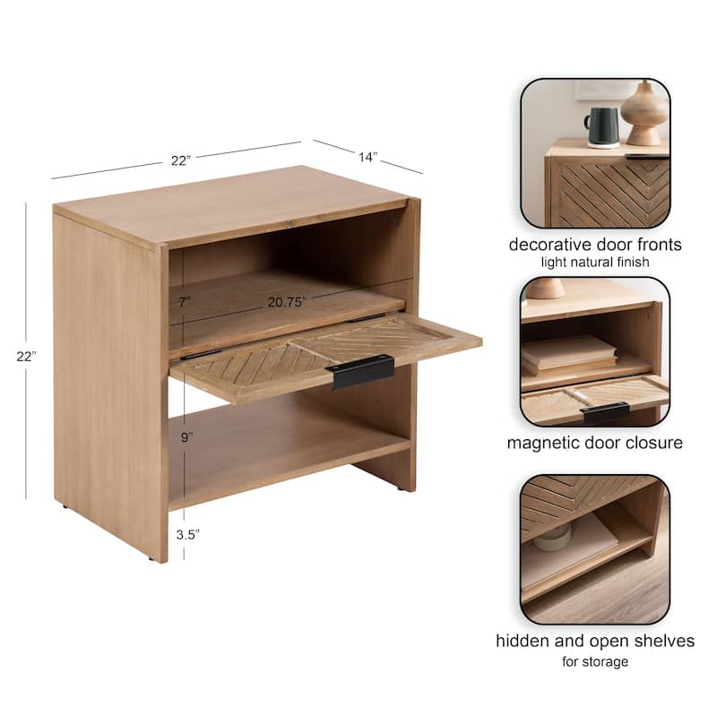 Kate and Laurel Mezzeta Wood Side Table