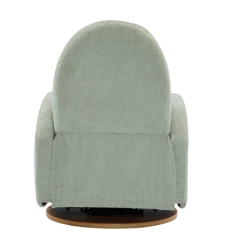 Contemporary Design 360 Swivel Boucle Glider Recliner Chair