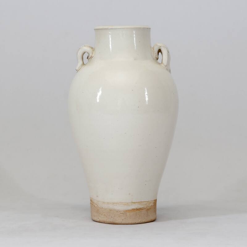 Artissance 10.2 in. H White Porcelain Vintage Style Vase w/2 handles