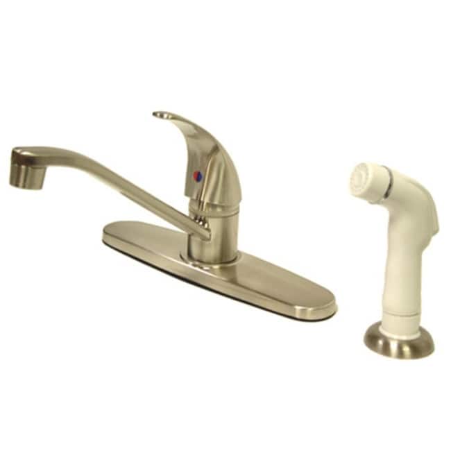 Kingston Brass Legacy Kitchen Faucet with Deck Plate, Metal Lever