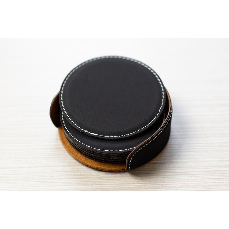 Set of 6 Cute Cat Coaster - Black