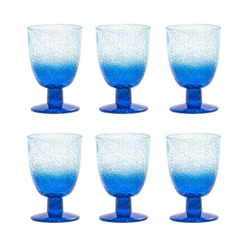 Abode Homewares by TarHong Oceanic Ombre Goblet, 14 oz. Set of 6 - 6 Piece