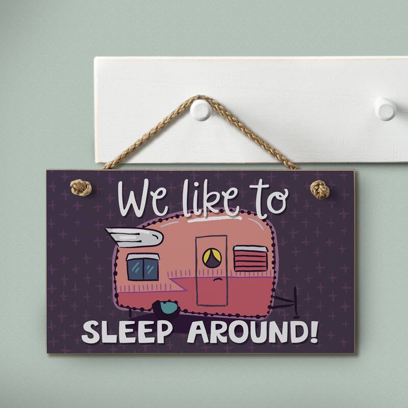 Hanging Wood Sign - Sleep Around