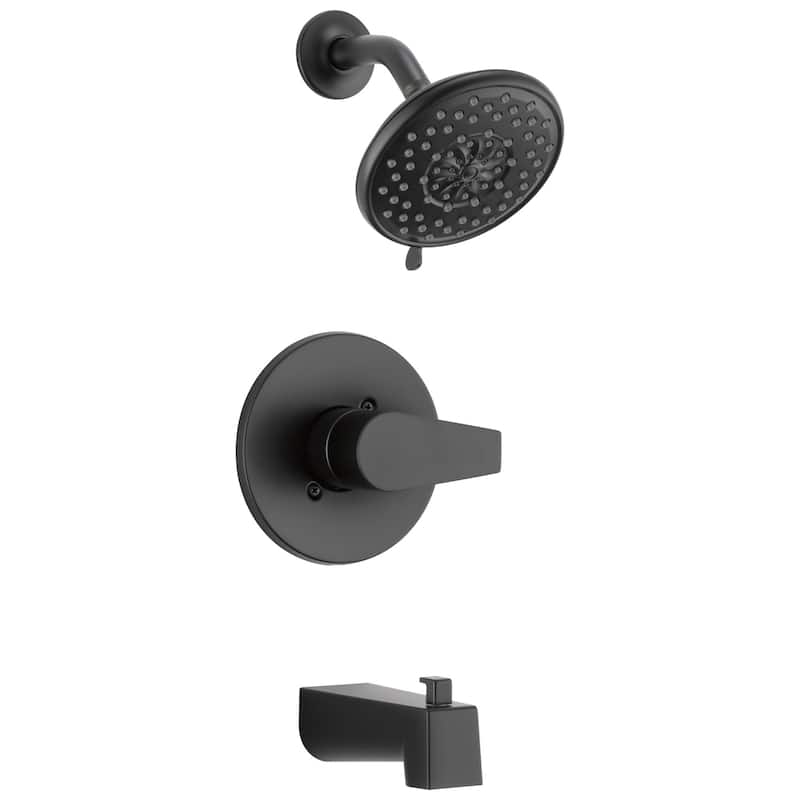 Peerless Xander Tub and Shower Trim Package with 1.5 GPM Multi - Matte Black
