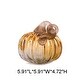 preview thumbnail 13 of 26, Glitzhome Amber Crackle Handblown Decorative Glass Pumpkins C
