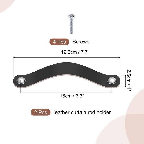 dimension image slide 7 of 12, Leather Drawer Pull for Kitchen Bedroom Dresser Cupboard