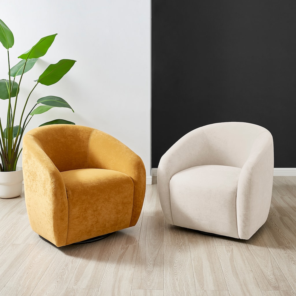 NPD Furniture Regina Velvet Swivel Accent Arm Chair