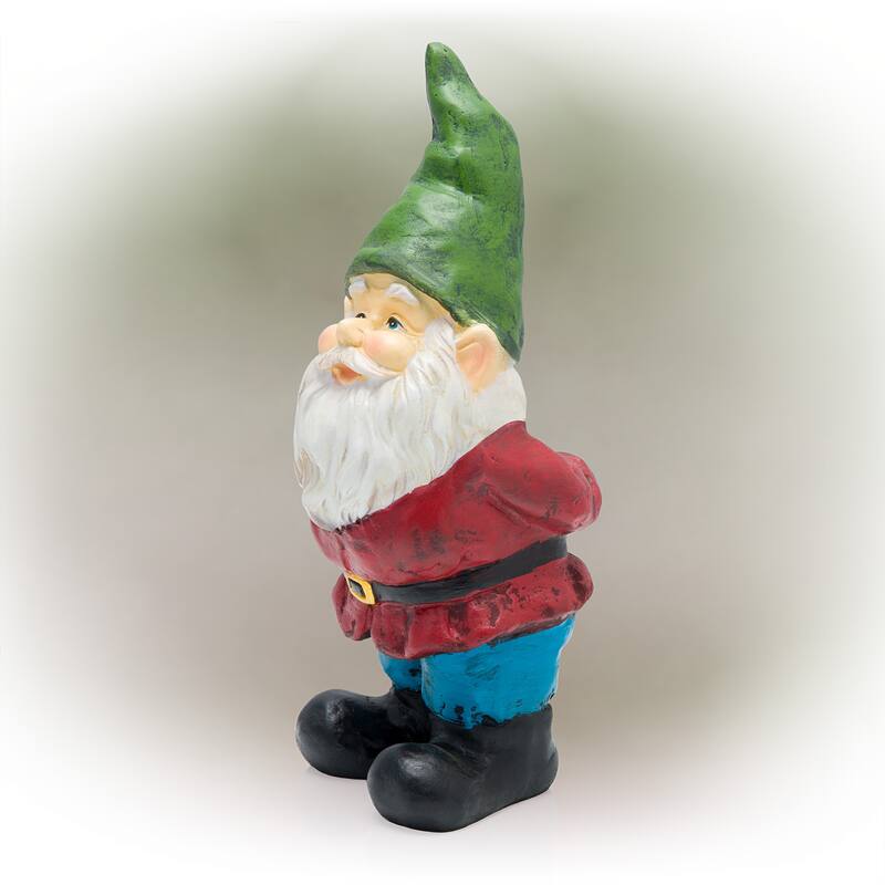 Gnome Folding Hands Looking Up Garden Statue