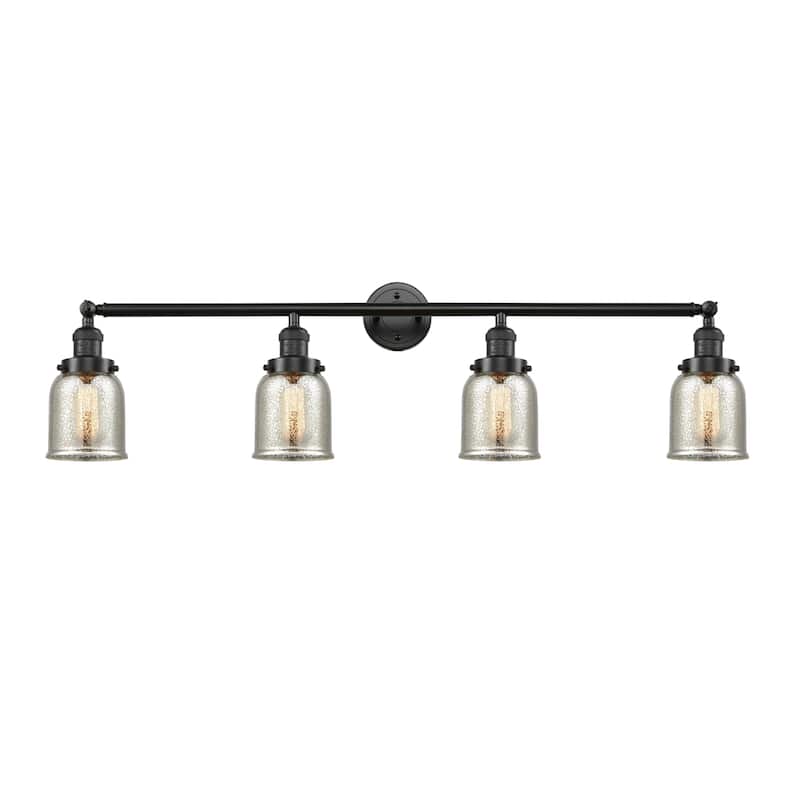 Innovations Lighting Small Bell 4 Light 43" Wide Bathroom Vanity Light - Oil Rubbed Bronze / Silver Plated Mercury