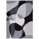 preview thumbnail 33 of 39, SAFAVIEH Odyssey Zulfiye Mid-Century Modern Rug 4' x 6' - Grey/Black Ivory - Rectangle