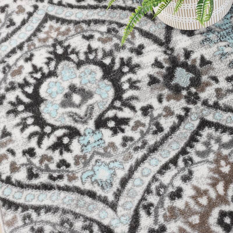 Superior Augusta Vintage Floral Damask Indoor Runner or Area Rug