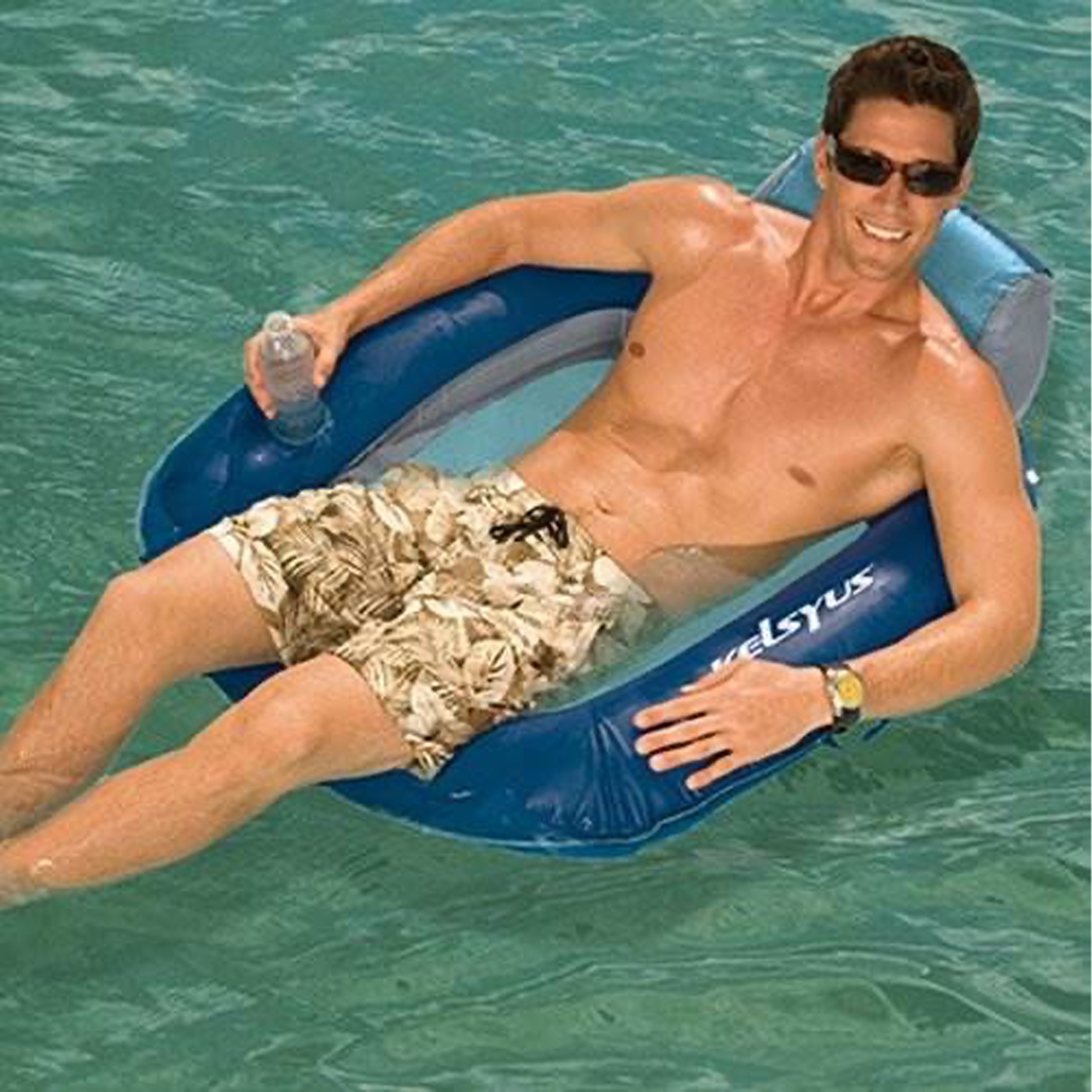 Kelsyus deluxe inflatable mesh floating chaise lounger holder 2025
