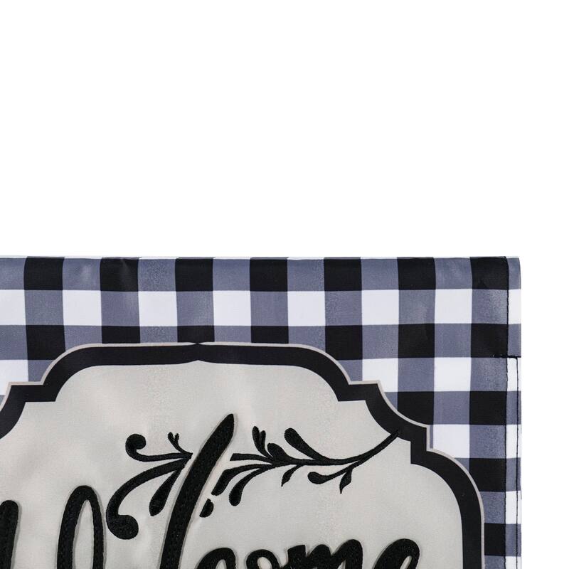 Classic Welcome Home Garden Applique Flag