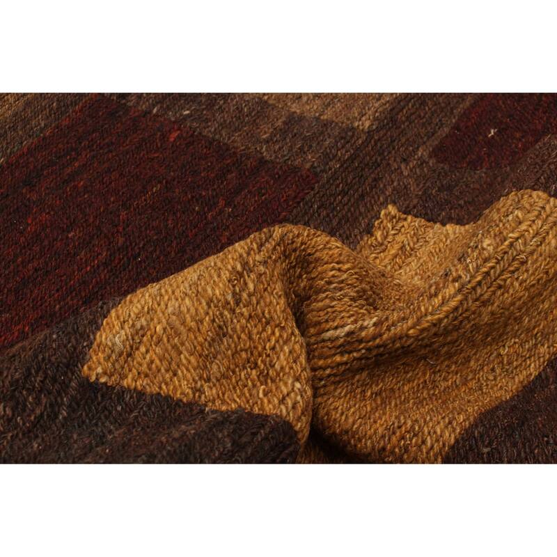 ECARPETGALLERY Flat-Weave Natural Taupe Wool Tapestry Kilim - 5'0 x 6'4