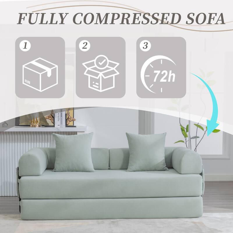 Foldable and compressible sofa, featuring a sturdy metal frame, It allows you to freely create a personalized leisure area