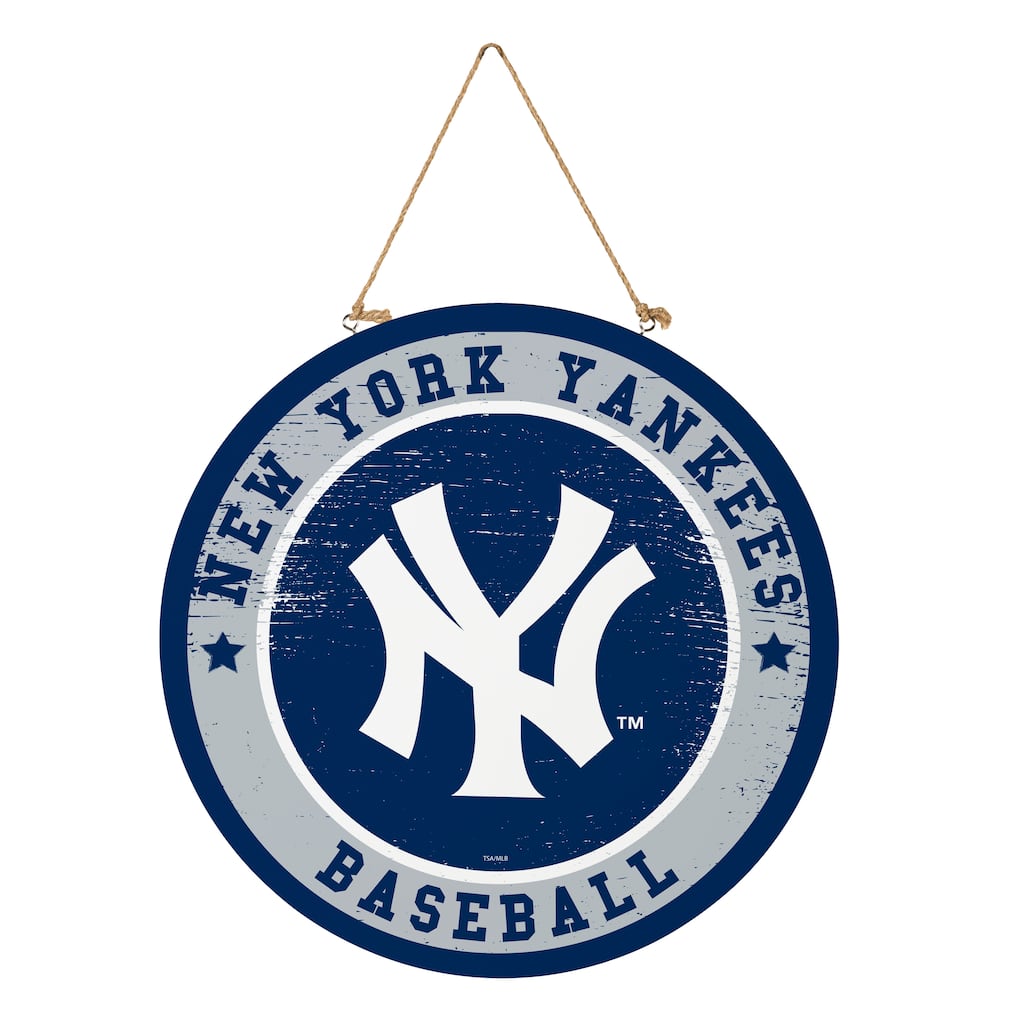 New York Yankees Wooden Door Decor Wall Sign - Multi-Color