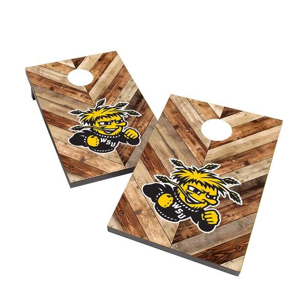 slide 2 of 5, Wichita State University Shockers 2x4 Cornhole Boards Include Carrying Case