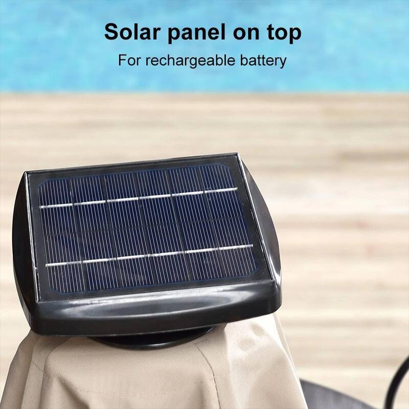 PURPLE LEAF 12 ft Double Top Solar powered LED Round Patio Cantilever Umbrella with Base