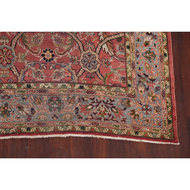 Pre-1900 Antique Sultanabad Persian Area Rug Hand-knotted Wool Carpet - 9'1" x 13'0"