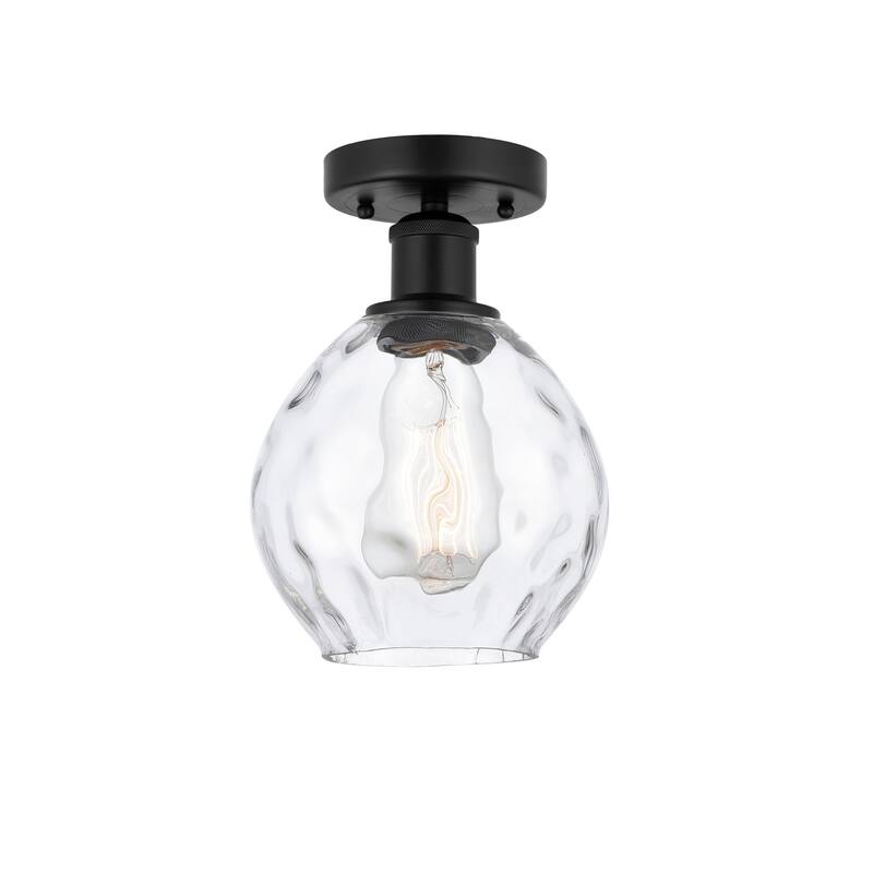 Innovations Lighting Waverly - 1 Light 6" Semi-Flush Mount - Clear/Matte Black