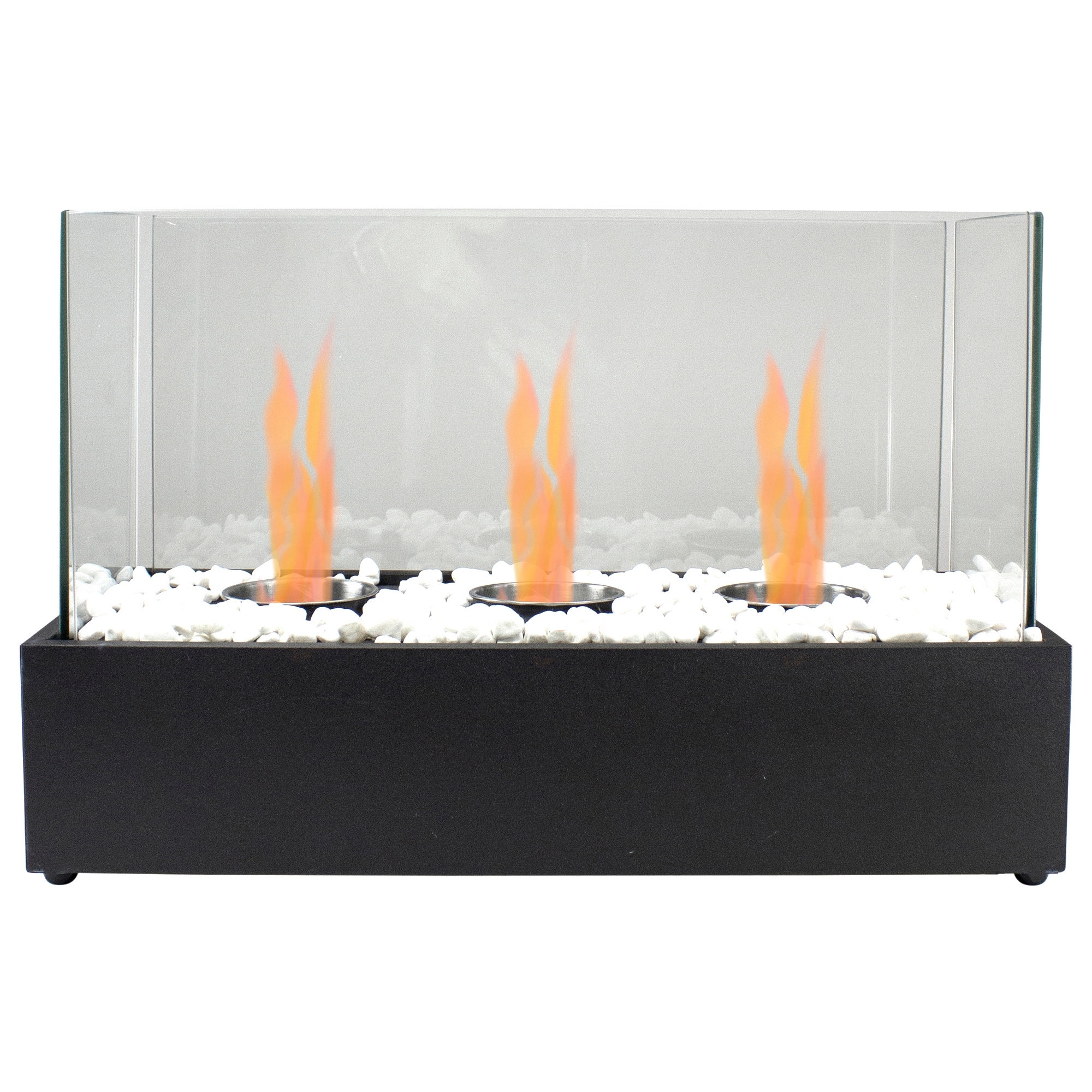 Northlight 17.75 inch Bio Ethanol Ventless Portable Triple Fireplace Flame Guard
