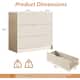 3 Drawer Fluted Dresser, 32 Inch Wide Nightstand with Large Drawer End Table for Bedroom