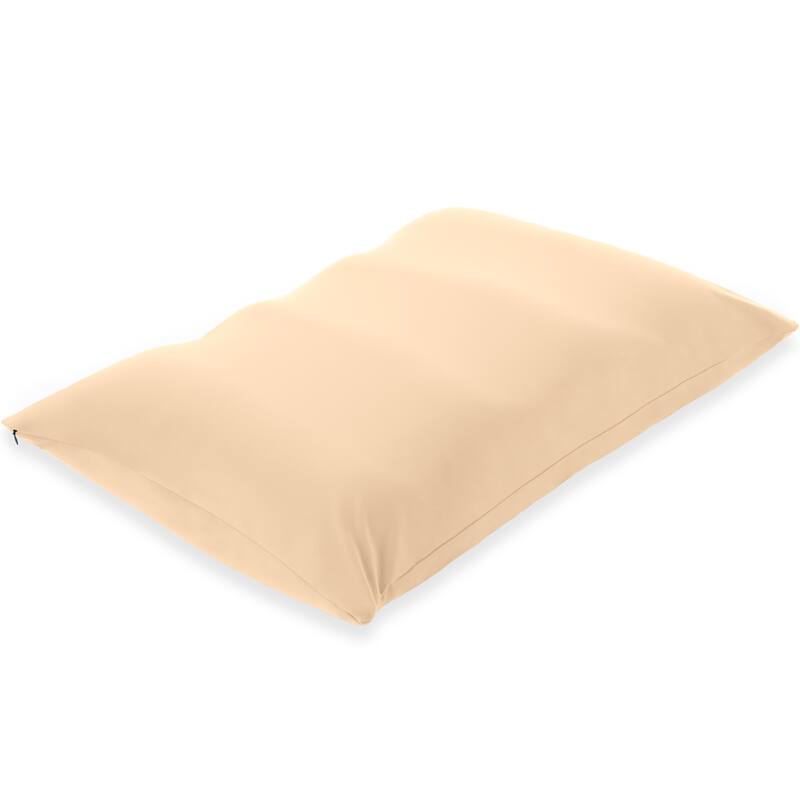 Premium Microbead Pillow, Anti-Aging, Silk like Cover, Barely Beige - Barely Beige - X-Large