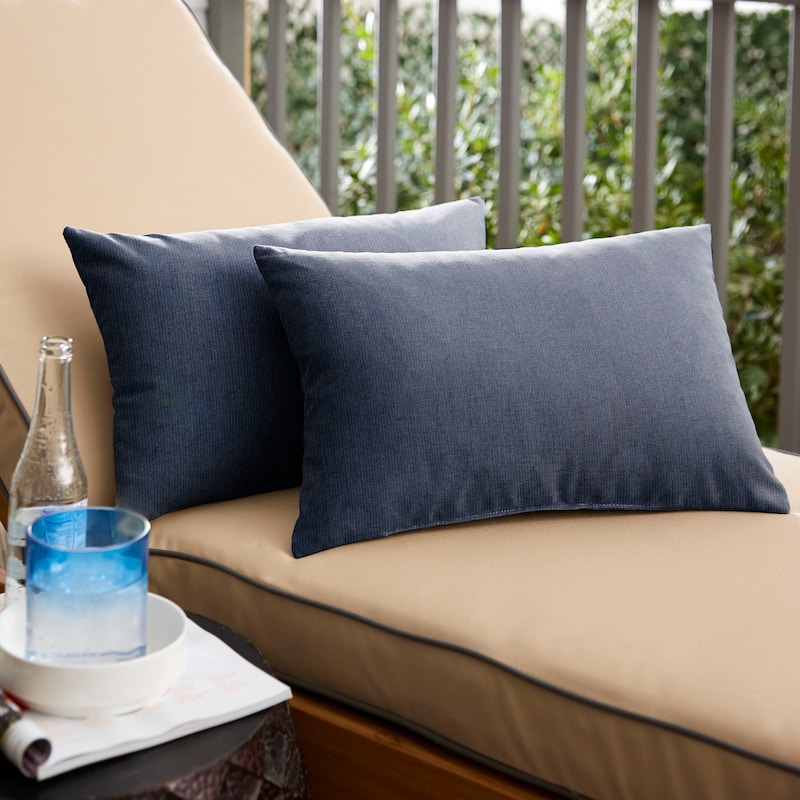 Sunbrella Spectrum Indigo Indoor/Outdoor Knife Edge Pillow (Set of 2)