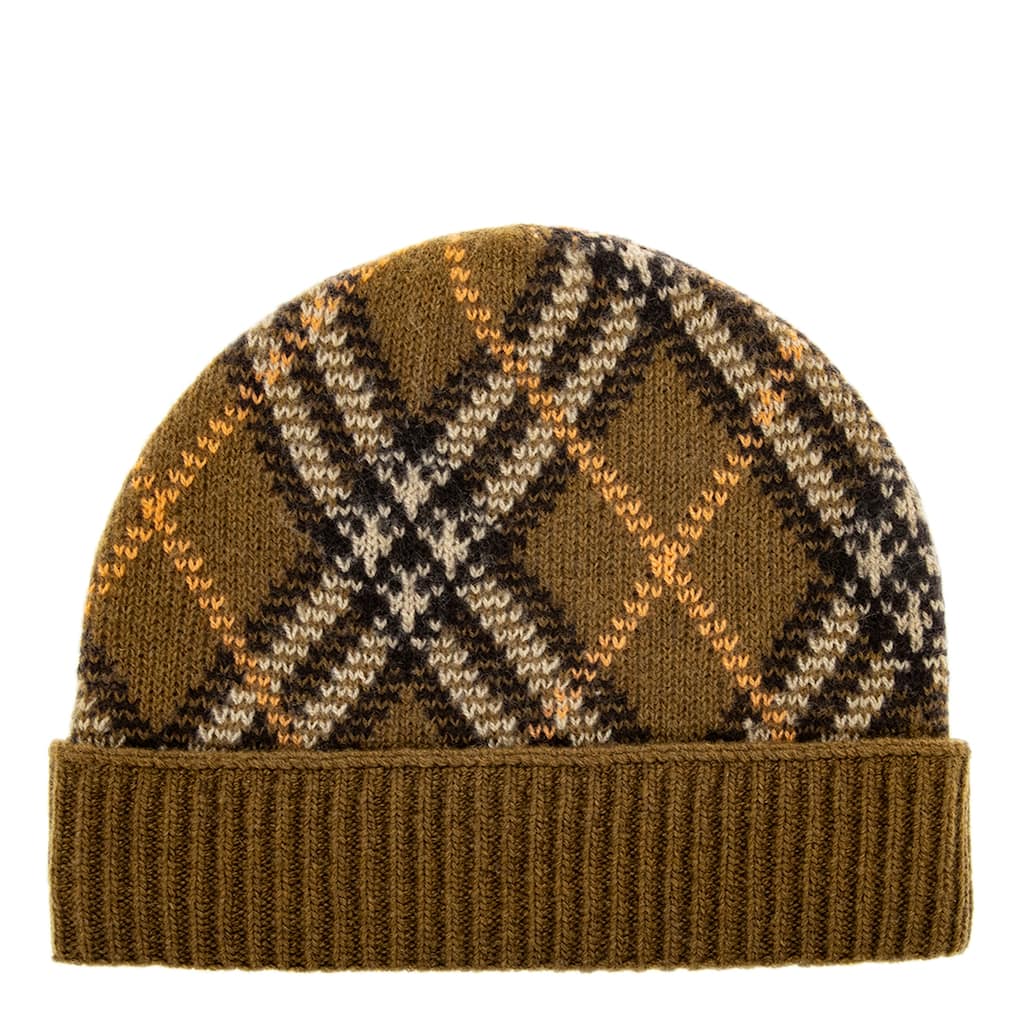 Burberry Check Cashmere Blend Beanie