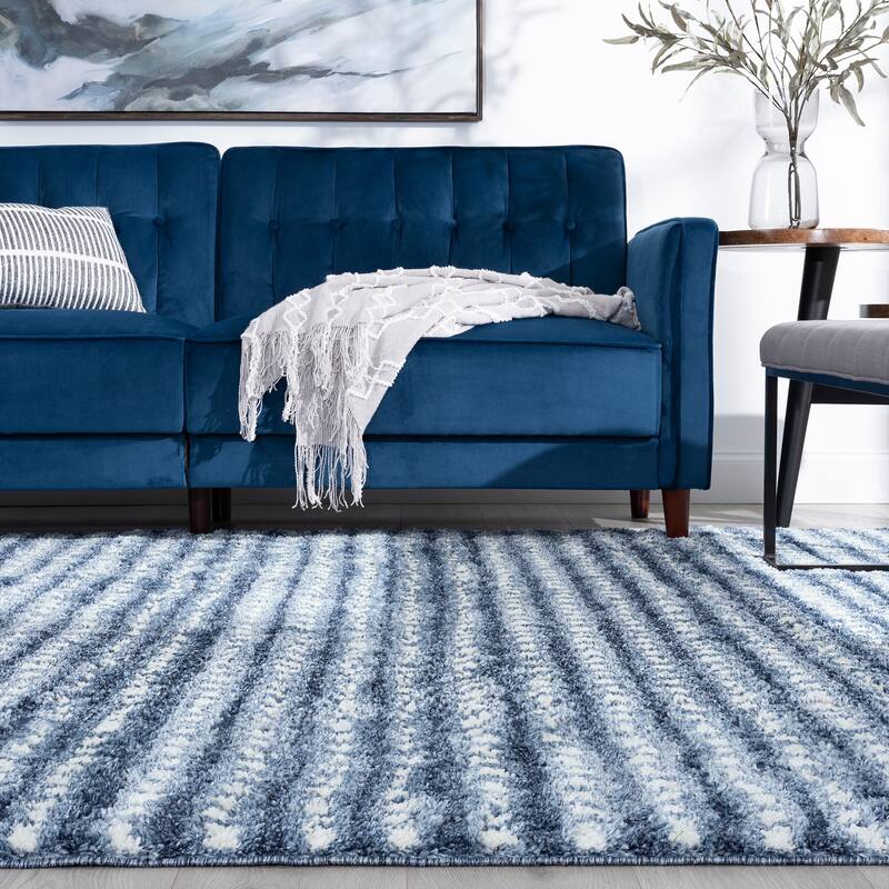 Augusta Shag Modern & Contemporary Stripe Indoor Area Rug