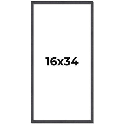 16x34 Frame Brown Solid Wood Picture Frame - Complete Modern Photo
