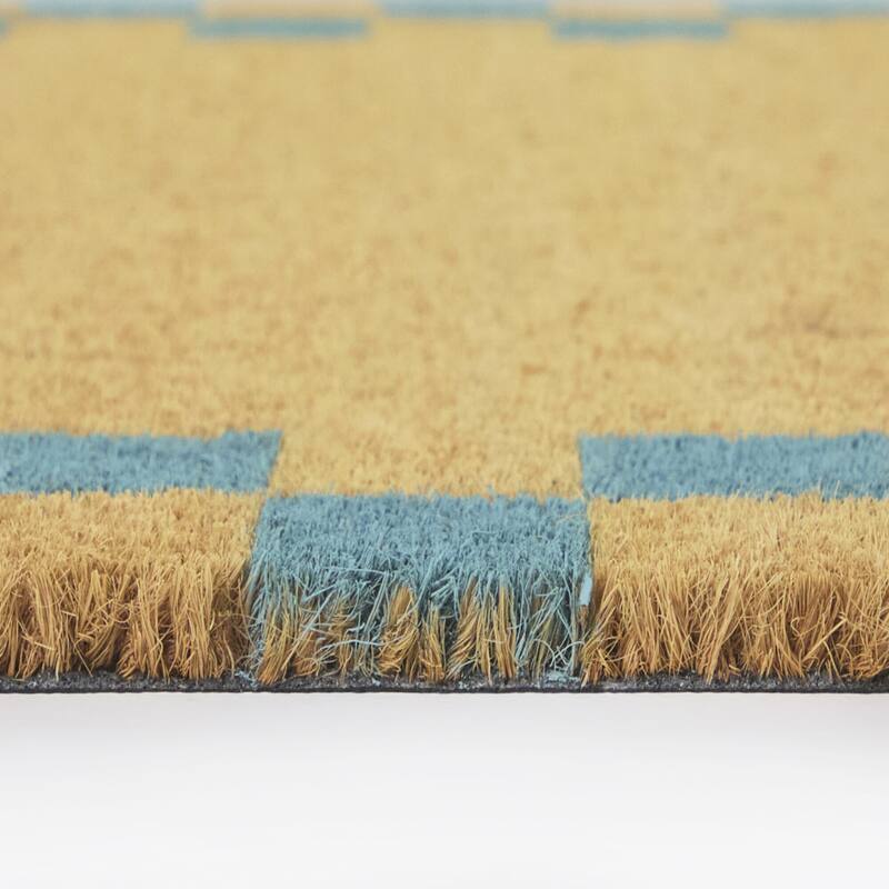 Checkerboard Border Geometric 18" x 30" Doormat - 18" x 30"