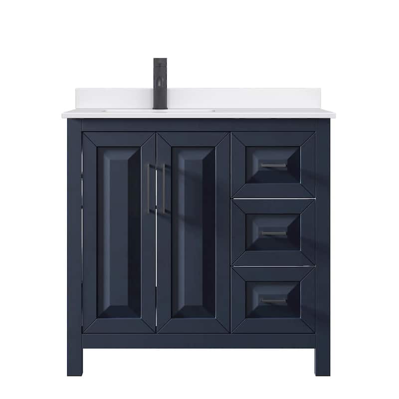 Daria 36-inch Single Vanity, Single Hole Quartz Top