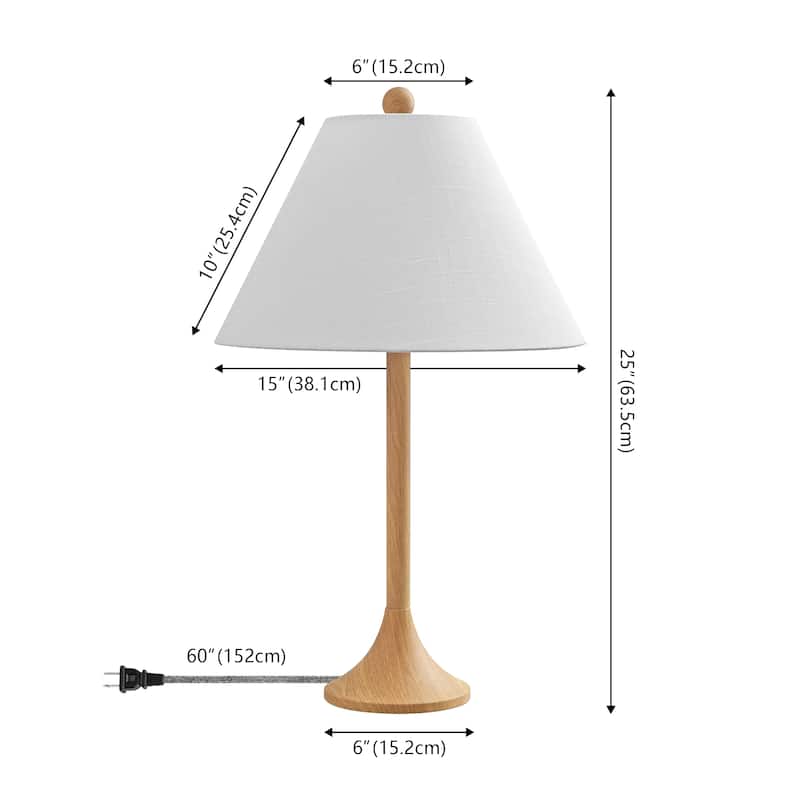 Albie 25" Modern Coastal Iron Column LED Table Lamp (Set of 2)
