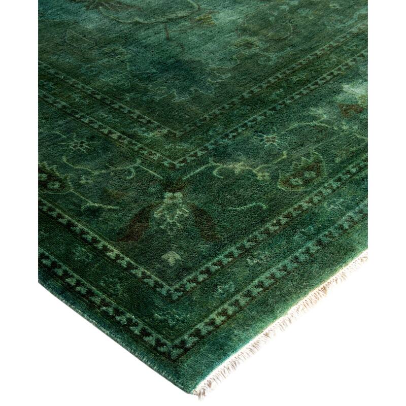 Overdyed One-of-a-Kind Hand-Knotted Area Rug - Green - 8' 1" x 10' 4"