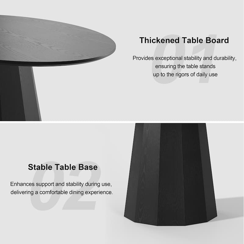 Dovelina Modern Round Wooden Dining Table