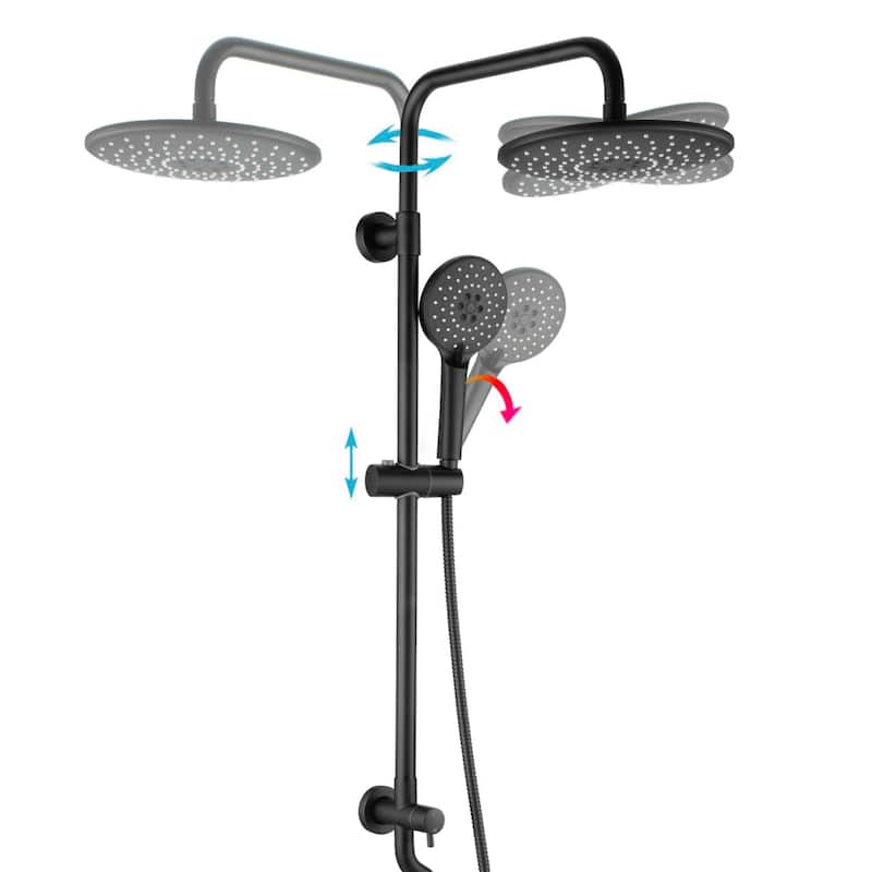 CLihome Shower faucet Set Matte Black Two Function