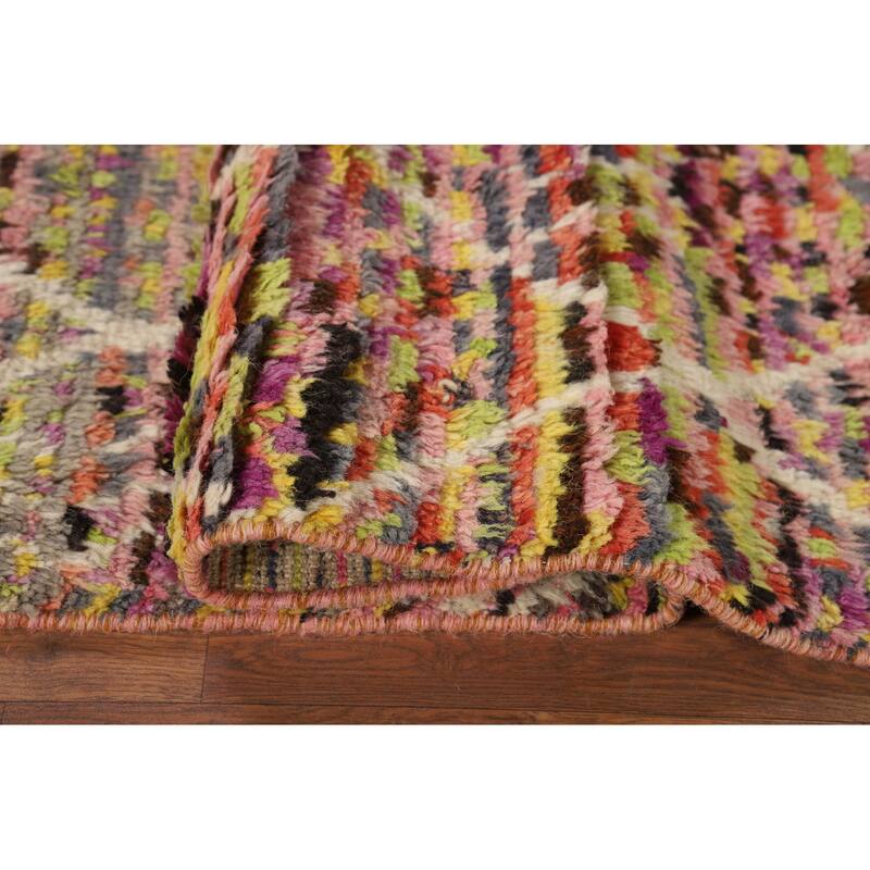 Trellis Plush Moroccan Oriental Area Rug Hand-Knotted Wool Carpet - 6'0" x 9'7"