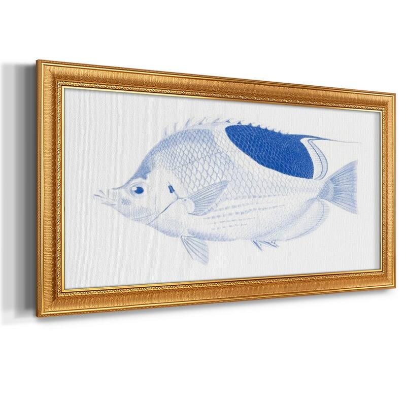 Blue & White Tropical Fish I Premium Framed Canvas- Ready to Hang