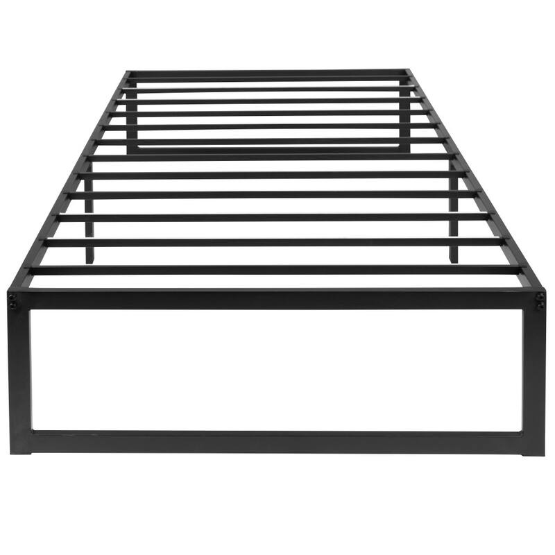14" Metal Platform Bed Frame with Steel Slat Supports-No Foundation Needed