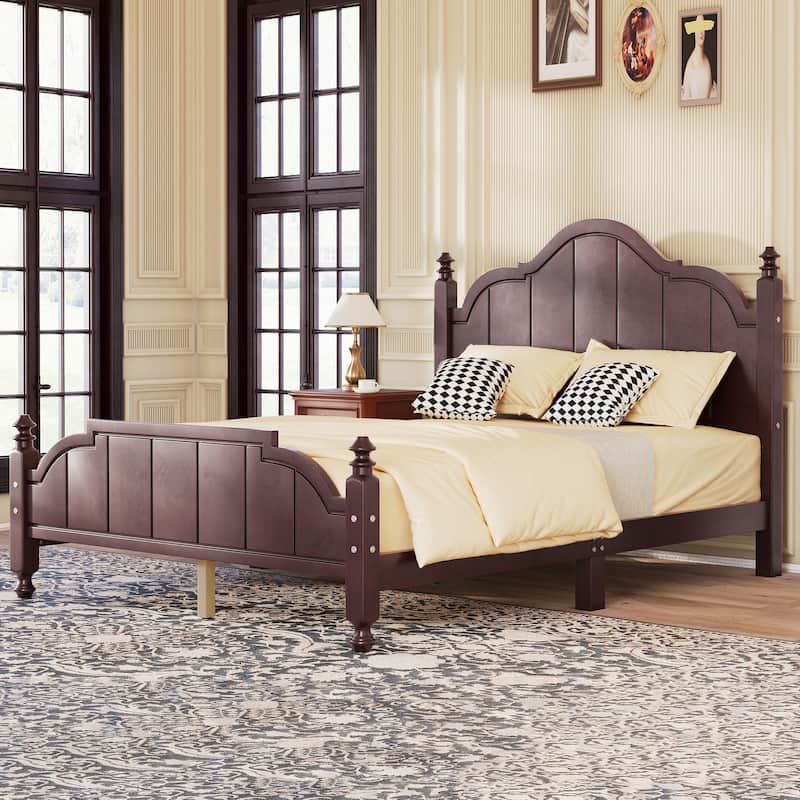 Vintage Platform Bed Frame with Headboard