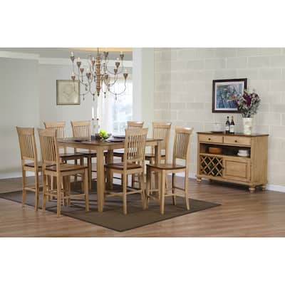 Square Pub Set - 10 Piece Dining Set - 48" Table, Stools, Server - Seats 8