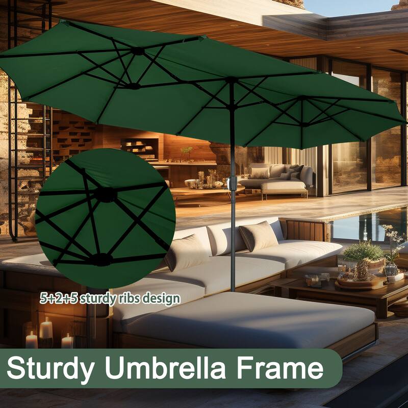 Autlaycil 13ft Extra Large Patio Umbrella with Solar Lights(Without Base)