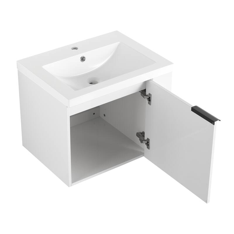 24" Bathroom Vanity Sink Combo with Generous Storage, Modern Oak Cabinet, Soft-Close Doors, and Easy Assembly