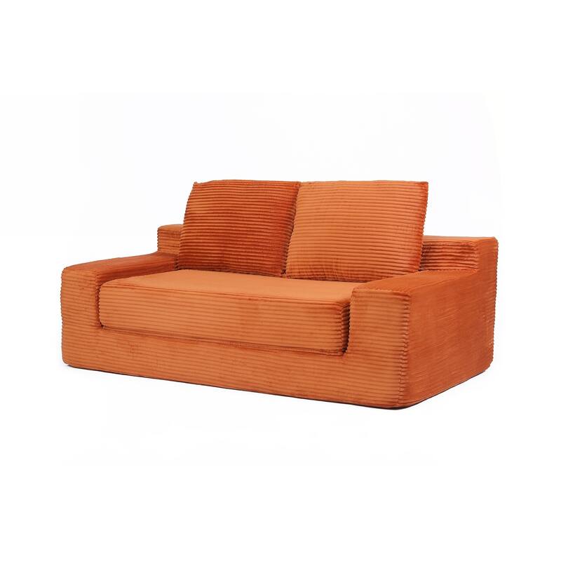 Loveseat Sofa, Comfortable Deep Seat Sofa Bed, Modern Small Corduroy Couch for Living Room Bedroom