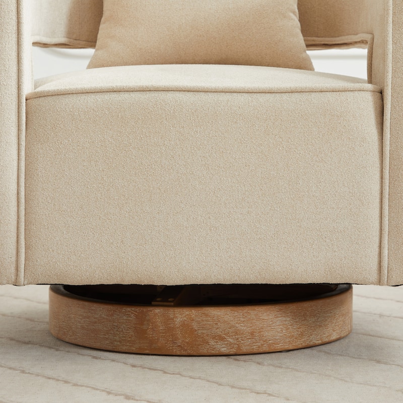 29"W Boucle Upholstered Swivel Armchair Single Sofa