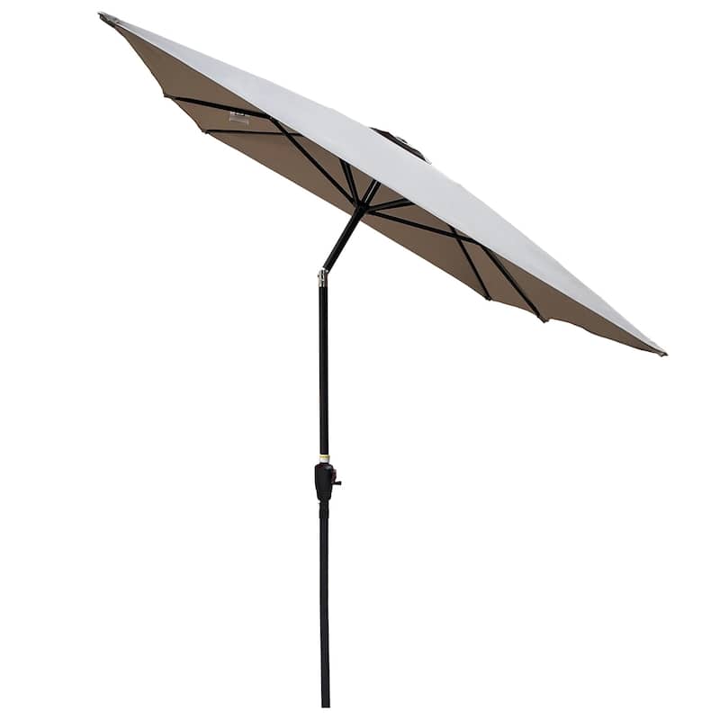 9' Outdoor Patio Market Umbrella with Push Button Tilt and Crank